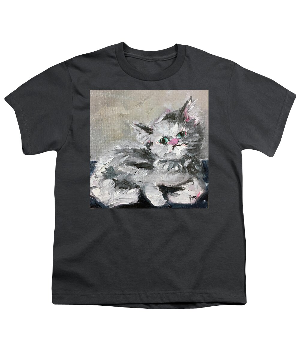 Pet Youth T-Shirt featuring the painting Babe Persian Cat by Roxy Rich