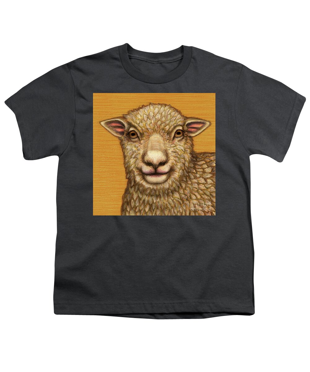 Sheep Youth T-Shirt featuring the painting Babydoll Southdown Sheep by Amy E Fraser