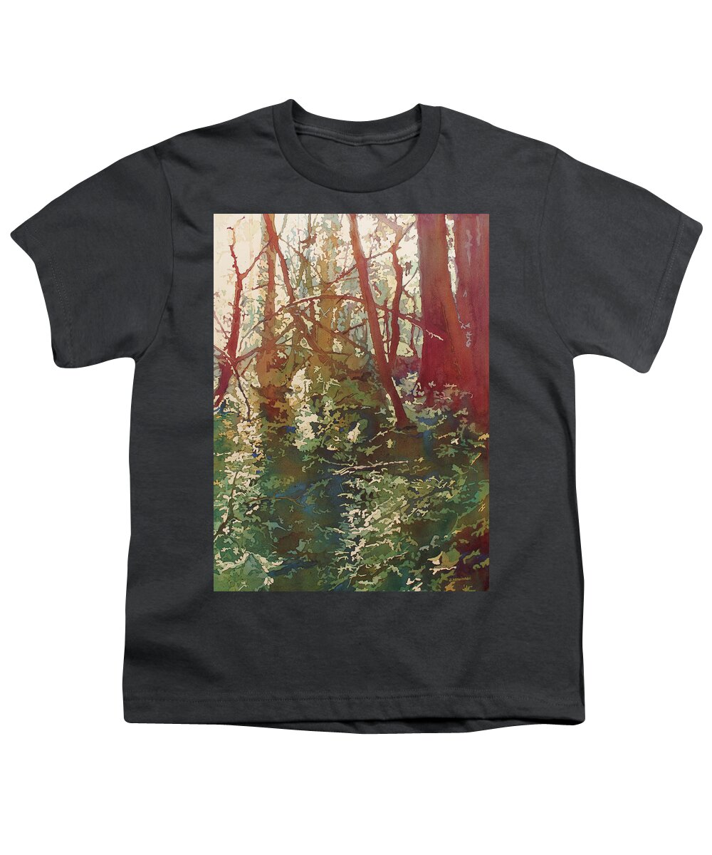 Tree Youth T-Shirt featuring the painting Back Lit Bramble by Jenny Armitage