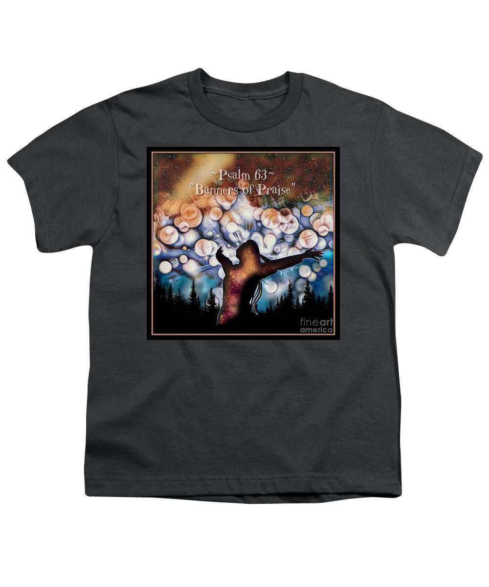Jen Page Youth T-Shirt featuring the digital art Banner Of Praise by Jennifer Page