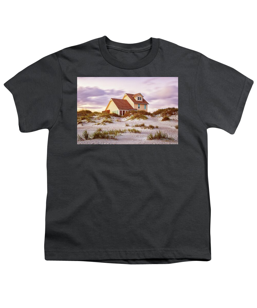 Beach House Youth T-Shirt featuring the photograph Beach House at the Point - Emerald Isle North Carolina by Bob Decker