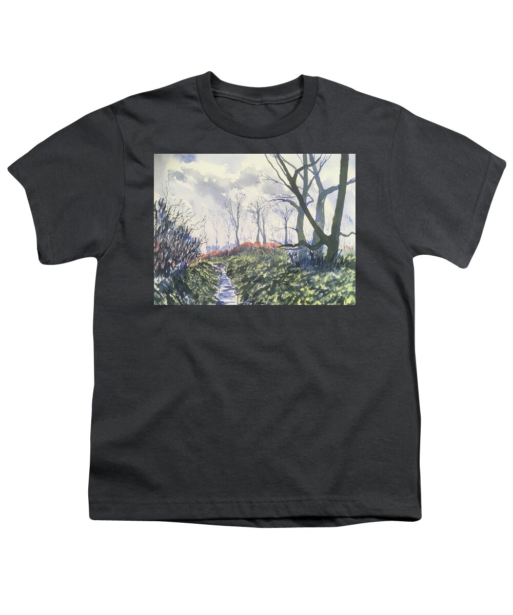 Watercolour Youth T-Shirt featuring the painting Beck in Back Lane by Glenn Marshall