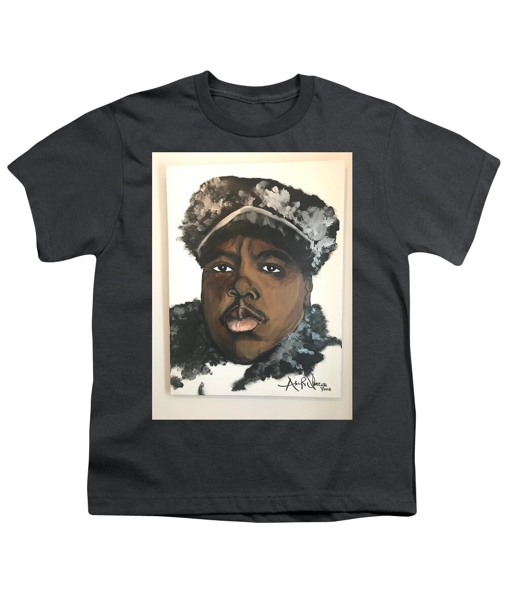  Youth T-Shirt featuring the painting Biggie by Angie ONeal