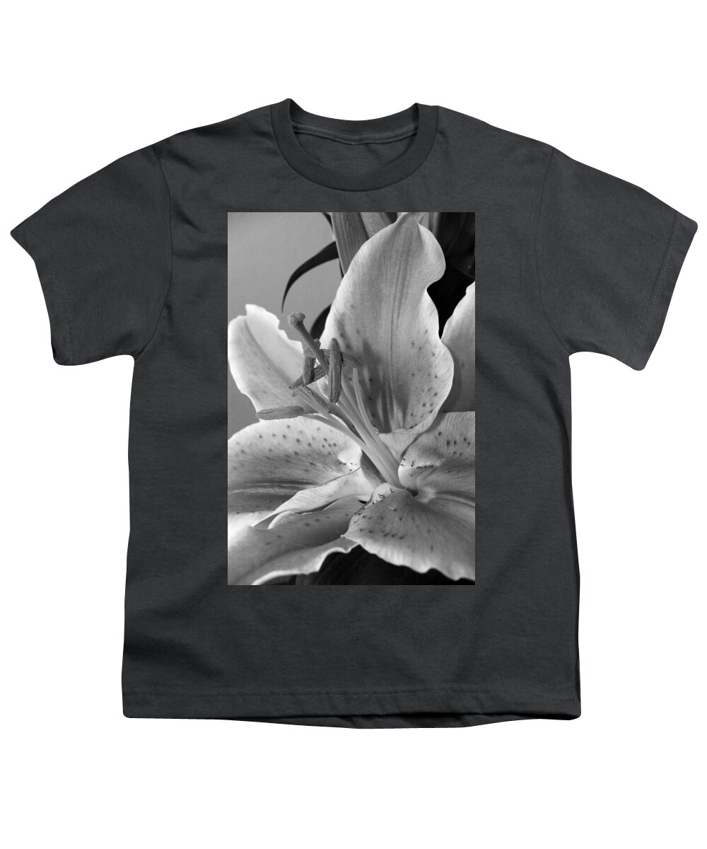 Lily Youth T-Shirt featuring the photograph Black and White Lily 1 by Amy Fose