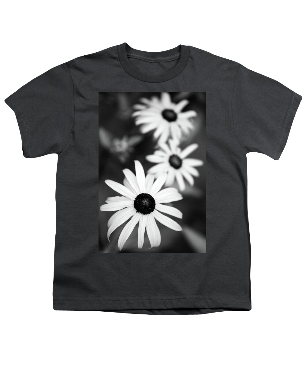 Black And White Youth T-Shirt featuring the photograph Black and White Susans by Christina Rollo