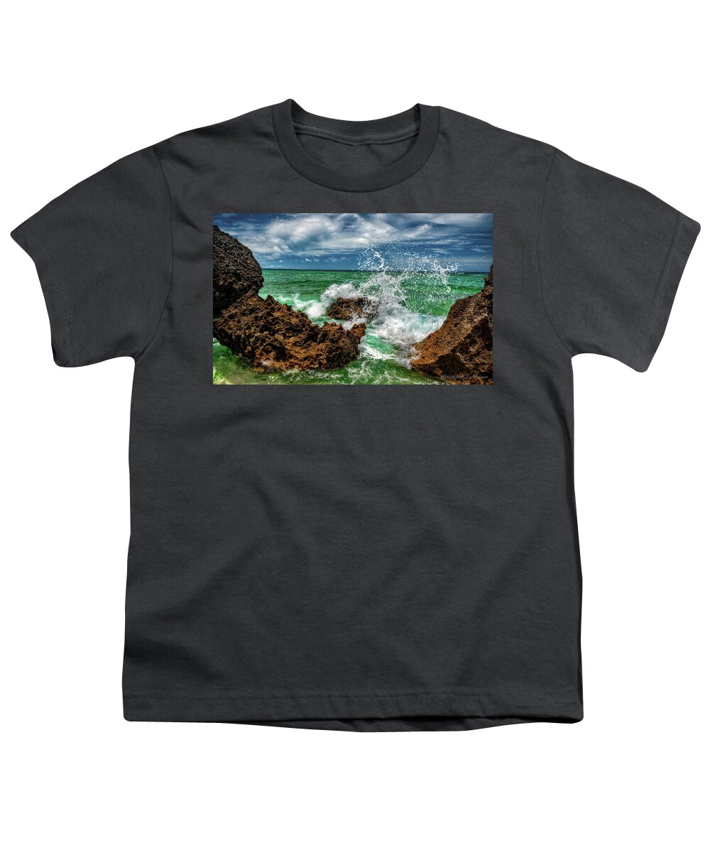 Rocks Youth T-Shirt featuring the photograph Blue Meets Green by Christopher Holmes