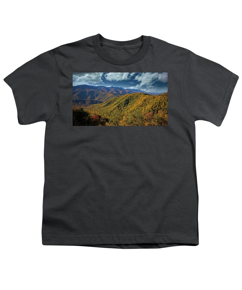 Autumn Youth T-Shirt featuring the photograph Blue Ridge Autumn Color by Ronald Lutz