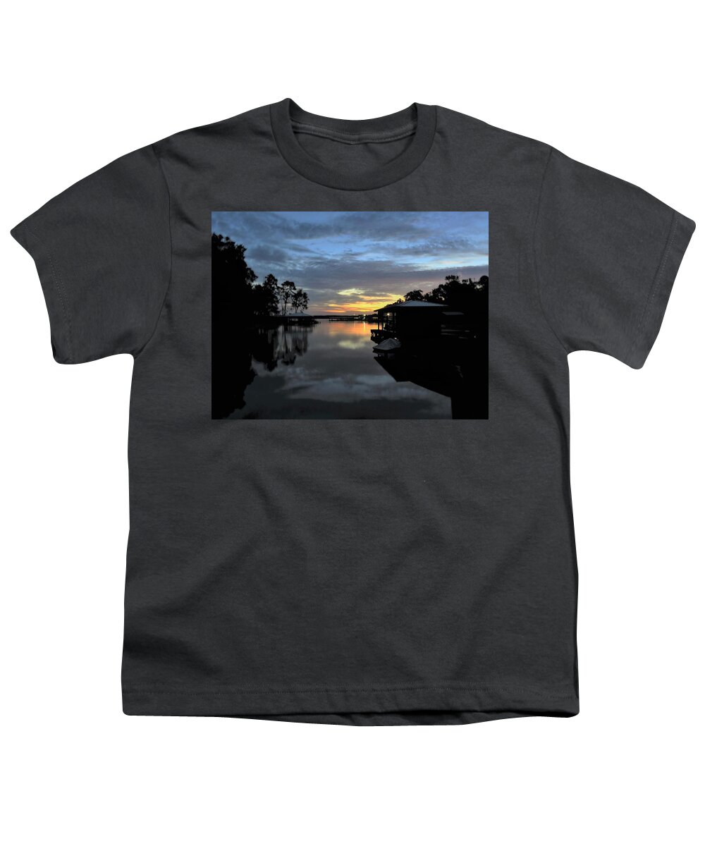 Lake Youth T-Shirt featuring the photograph Boathouse Over Glass by Ed Williams