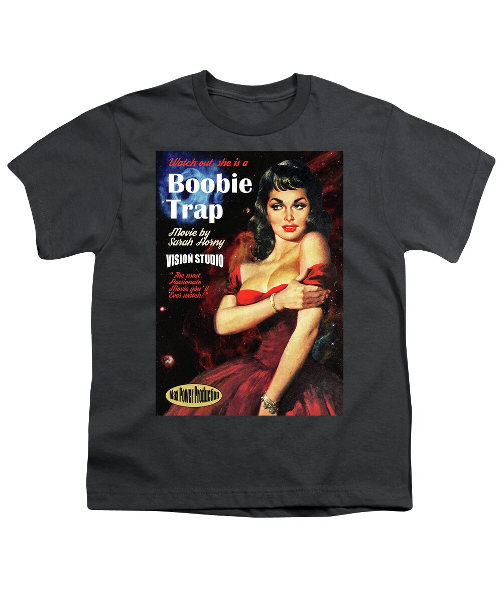 Woman Youth T-Shirt featuring the digital art Boobie Trap by Long Shot