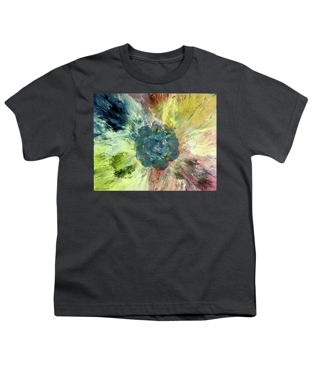 Abstract Youth T-Shirt featuring the painting Bouquet by Pour Your heART Out Artworks