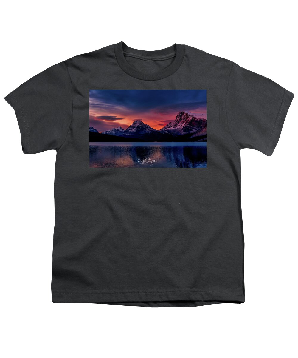 Sunrise Youth T-Shirt featuring the photograph Bow Lake III by Mark Joseph
