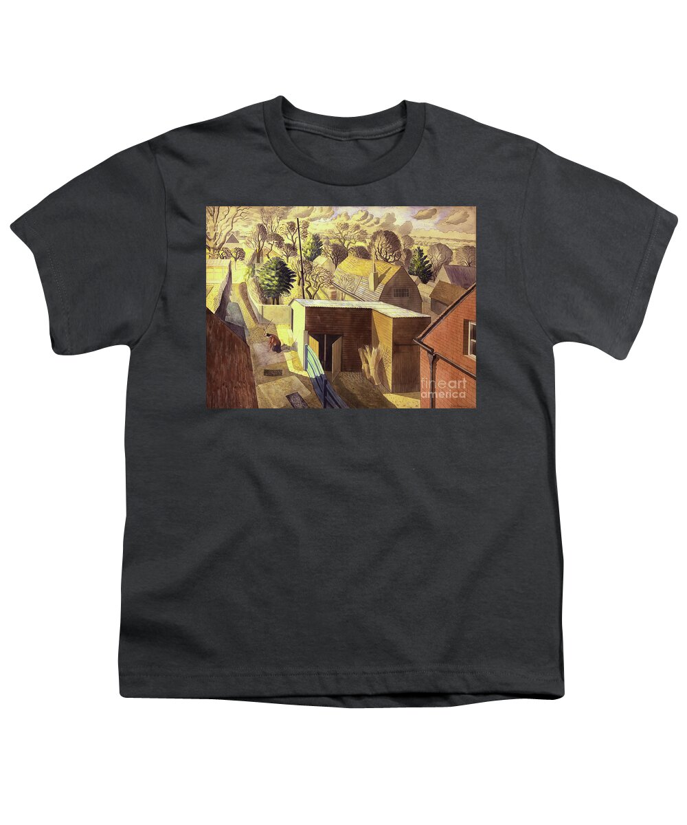 Cc0 Youth T-Shirt featuring the photograph Brick Farm Great Bardfield Essex by ERIC RAVILIOUS by Jack Torcello