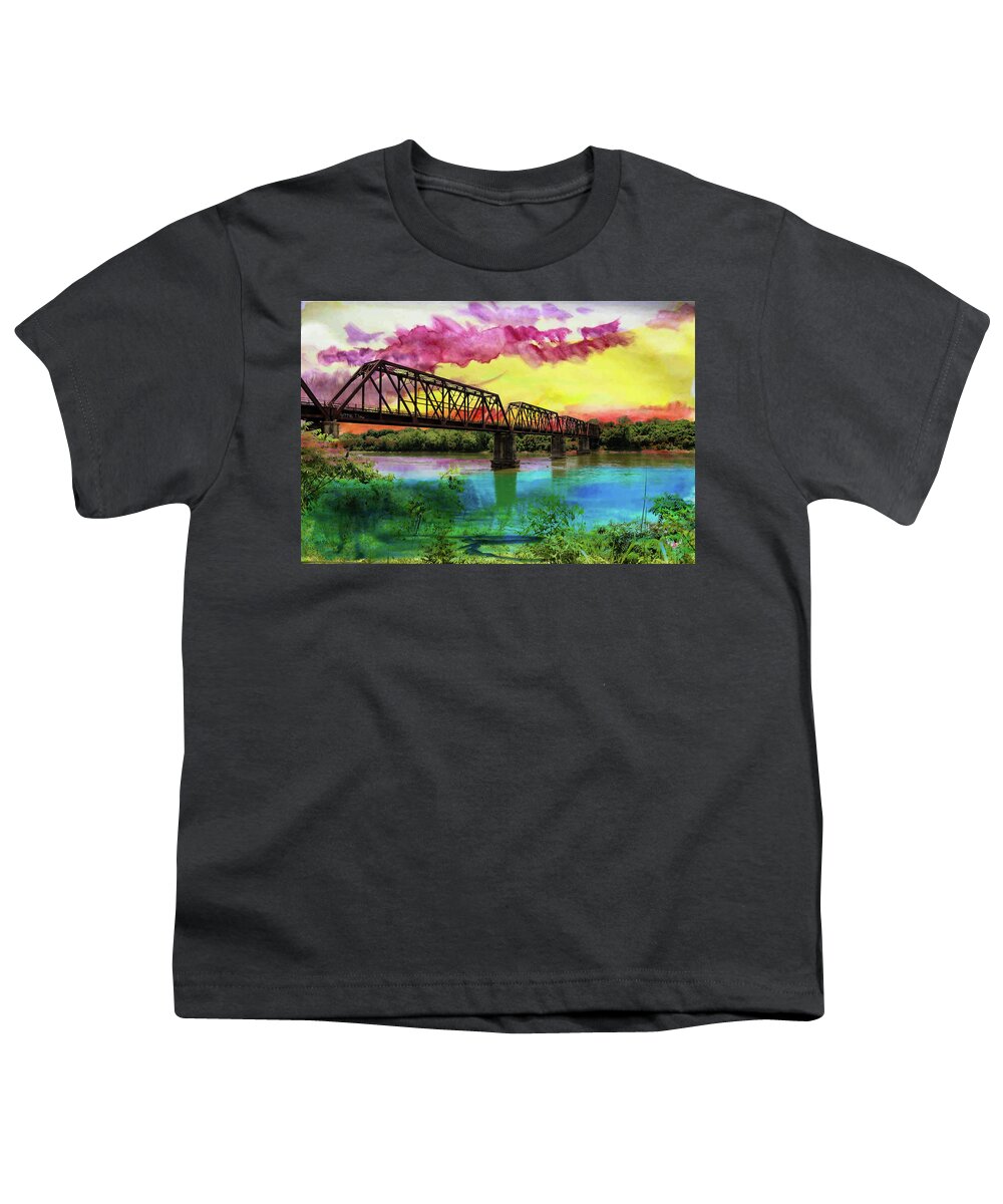 Bridge Youth T-Shirt featuring the photograph Bridge in Rainbow Prism by Pam Rendall