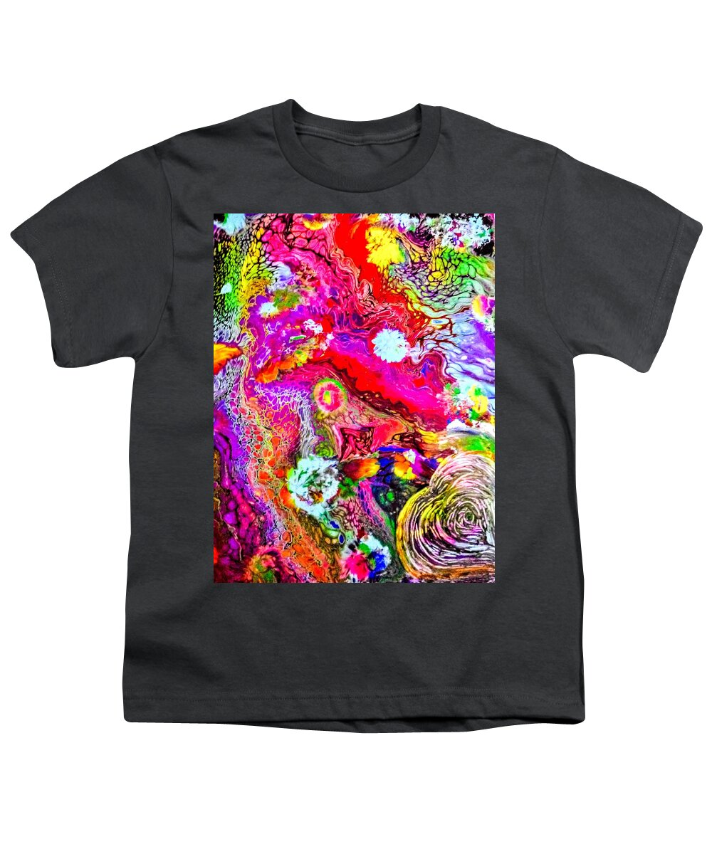 Flowers Bright Colors Youth T-Shirt featuring the painting Brightest Petals by Anna Adams