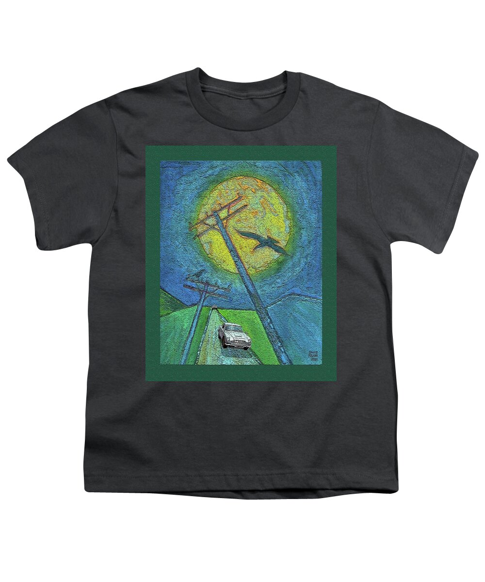 Car Chase Youth T-Shirt featuring the digital art Car Chase / Goldfinger by David Squibb