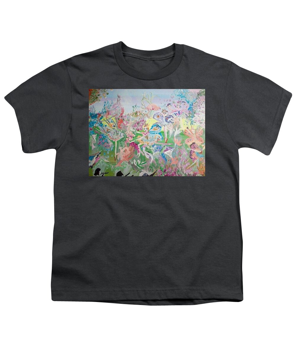 Butterfly Youth T-Shirt featuring the painting Butterfly Ballet Reflectance by Judith Desrosiers
