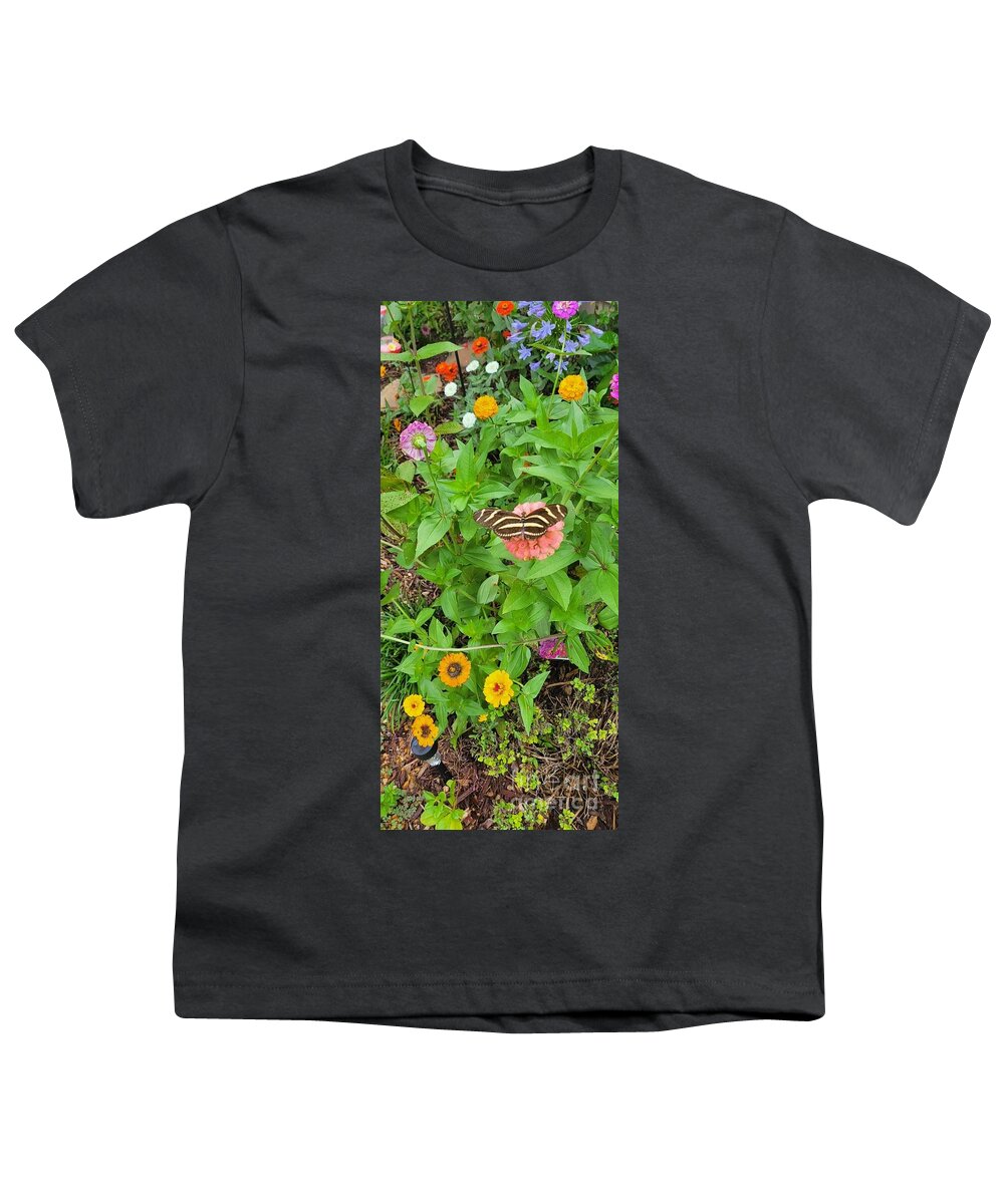 Flowers Youth T-Shirt featuring the photograph Butterfly on Wild Flowers I by Joe Roache