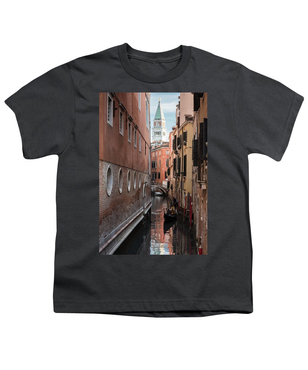 Italy Youth T-Shirt featuring the photograph Canal View, Venice, Italy by Sarah Howard