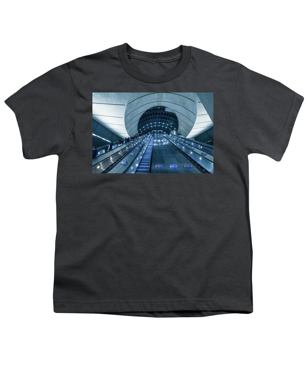  Youth T-Shirt featuring the photograph Canary Wharf Station by Andrew Lalchan