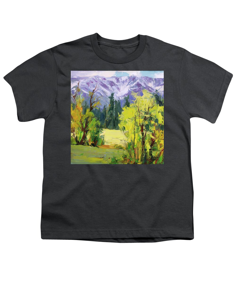 Wilderness Youth T-Shirt featuring the painting Chief Joseph Range by Steve Henderson