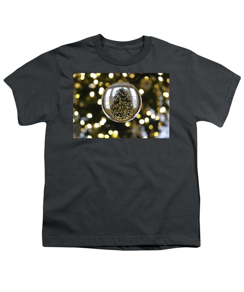 Christmas Tree Youth T-Shirt featuring the photograph Christmas Tree in Lensball by David T Wilkinson