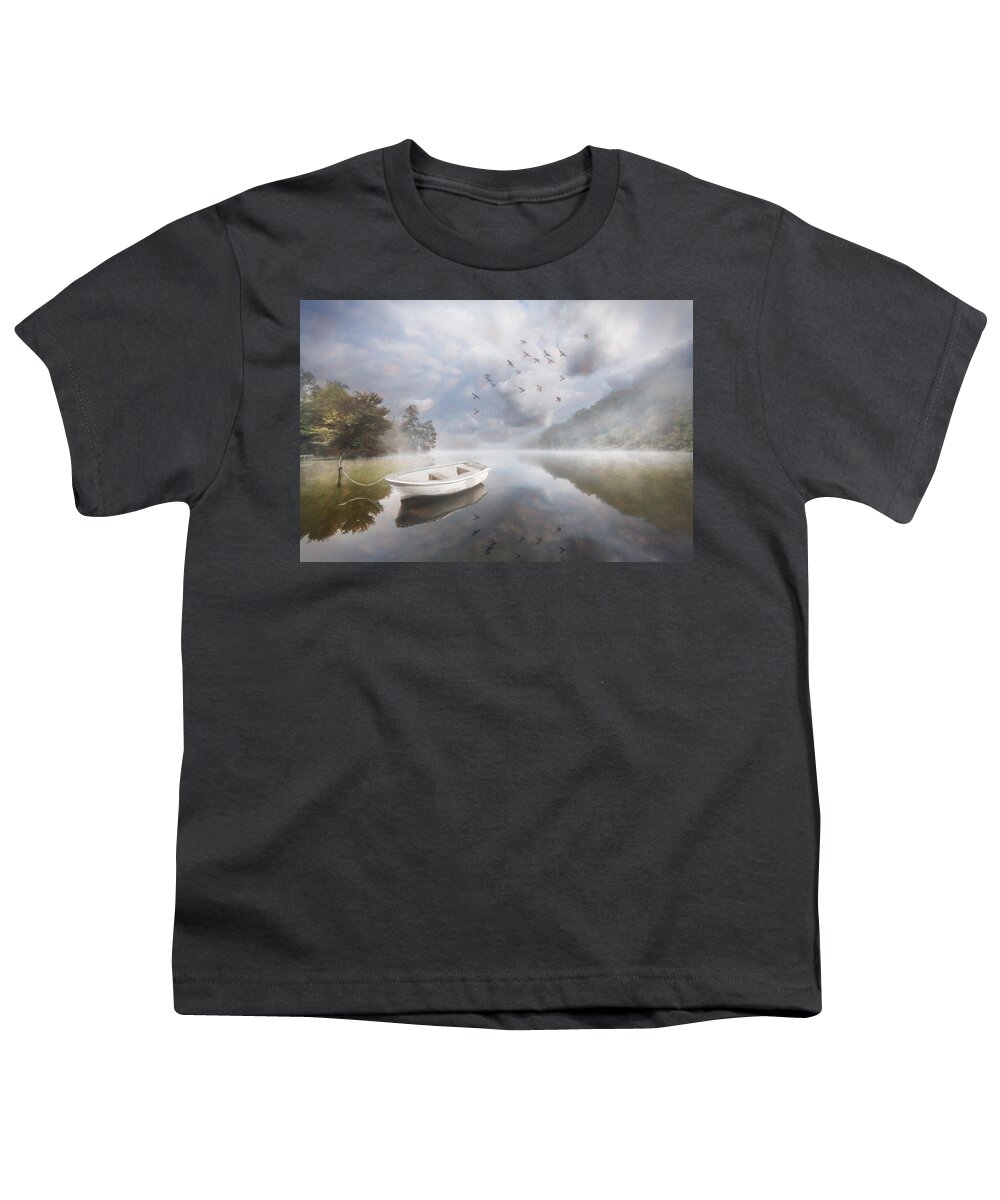 Birds Youth T-Shirt featuring the photograph Clouds in the Lake Painting by Debra and Dave Vanderlaan