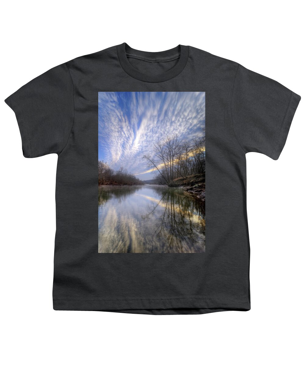 Big River Youth T-Shirt featuring the photograph Clouds over Big River by Robert Charity