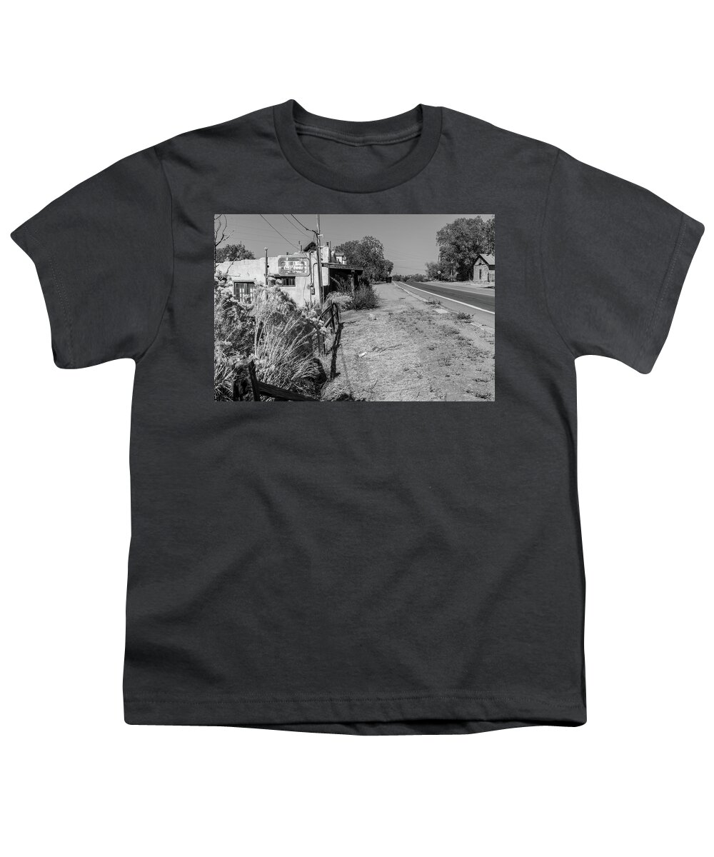 American Southwest Youth T-Shirt featuring the photograph Coke sign on side of the road NM by John McGraw
