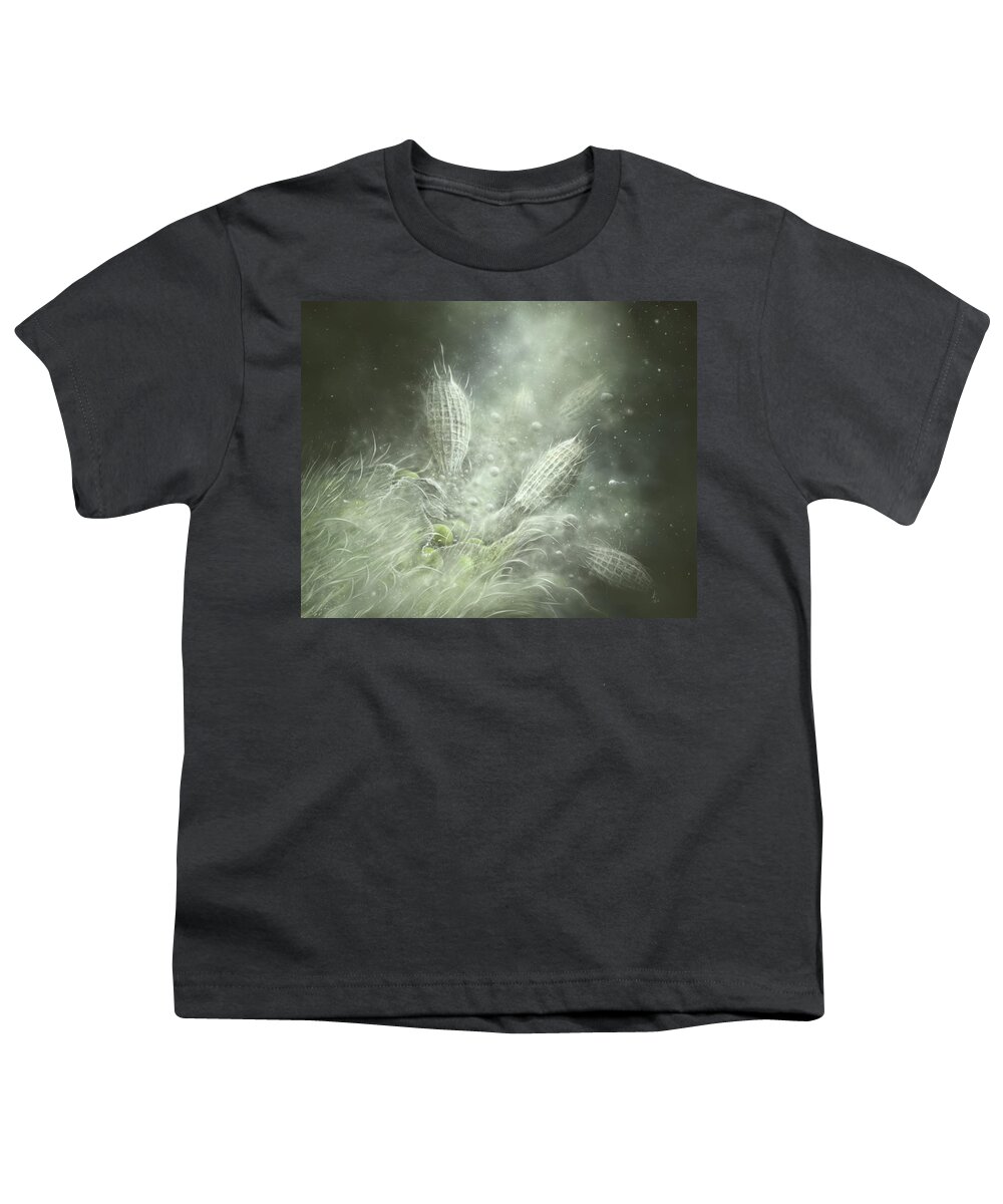 Protozoa Youth T-Shirt featuring the digital art Coleps Feeding Frenzy by Kate Solbakk