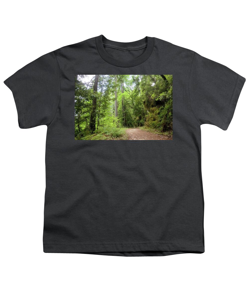 Concrete Pipe Fireroad Youth T-Shirt featuring the photograph Concrete Pipe Fireroad by John Parulis