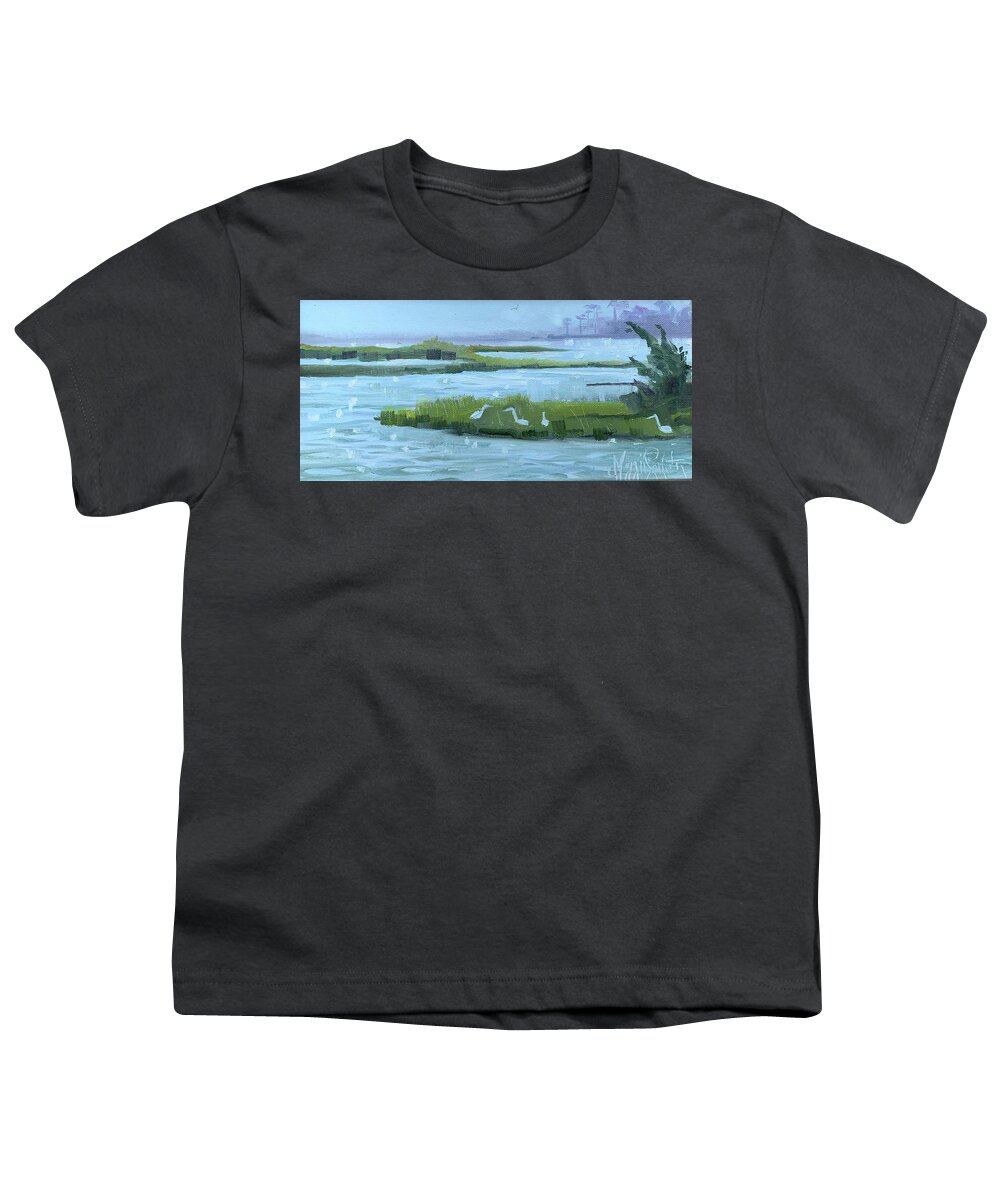 Assateague Youth T-Shirt featuring the painting Congregation by Maggii Sarfaty