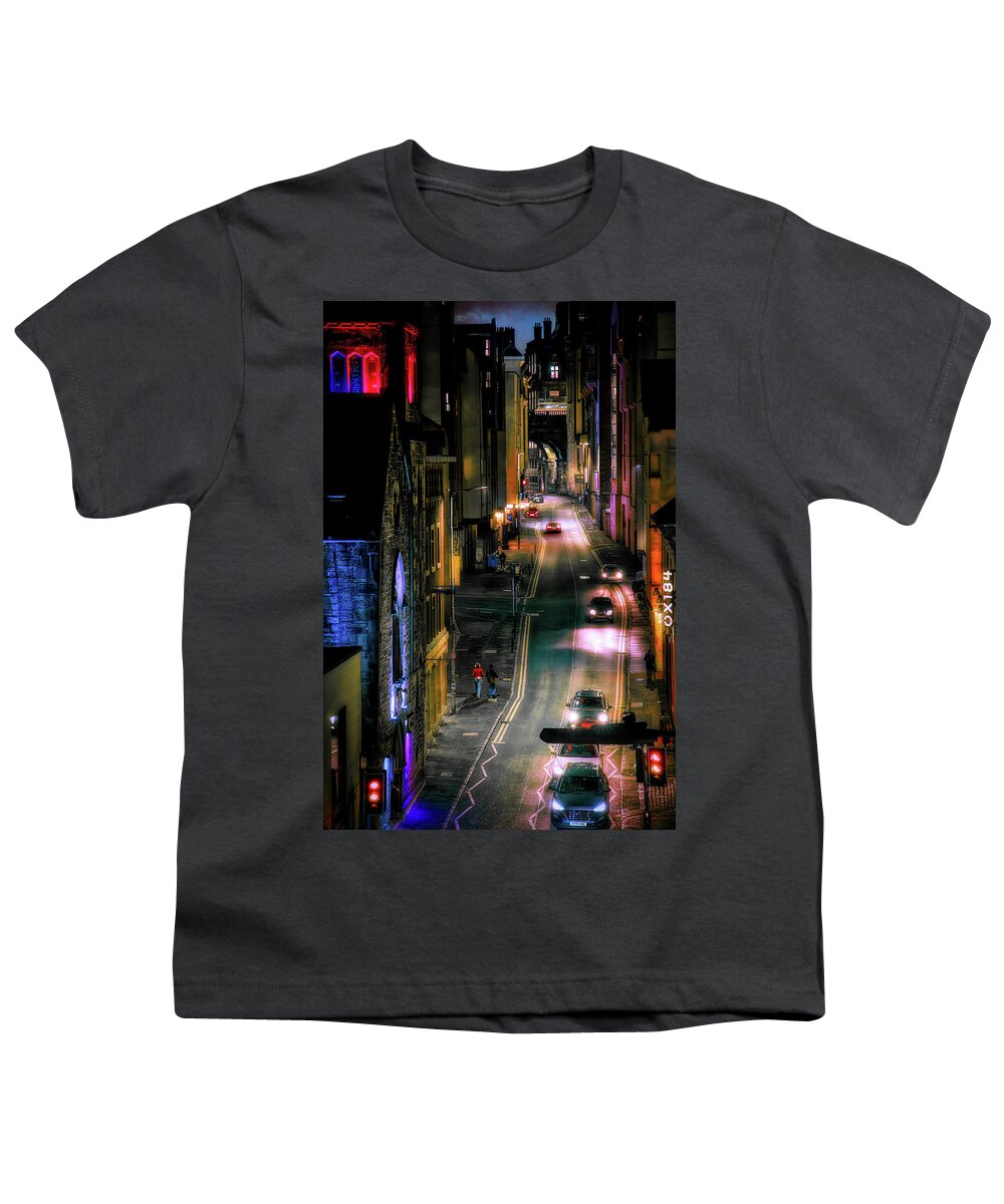 Night Youth T-Shirt featuring the photograph Cowgate by Micah Offman