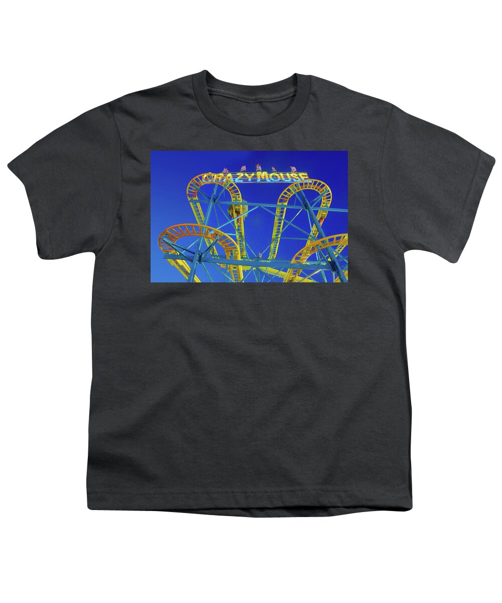 Fair Youth T-Shirt featuring the photograph Crazy Mouse - Roller Coaster by Nikolyn McDonald