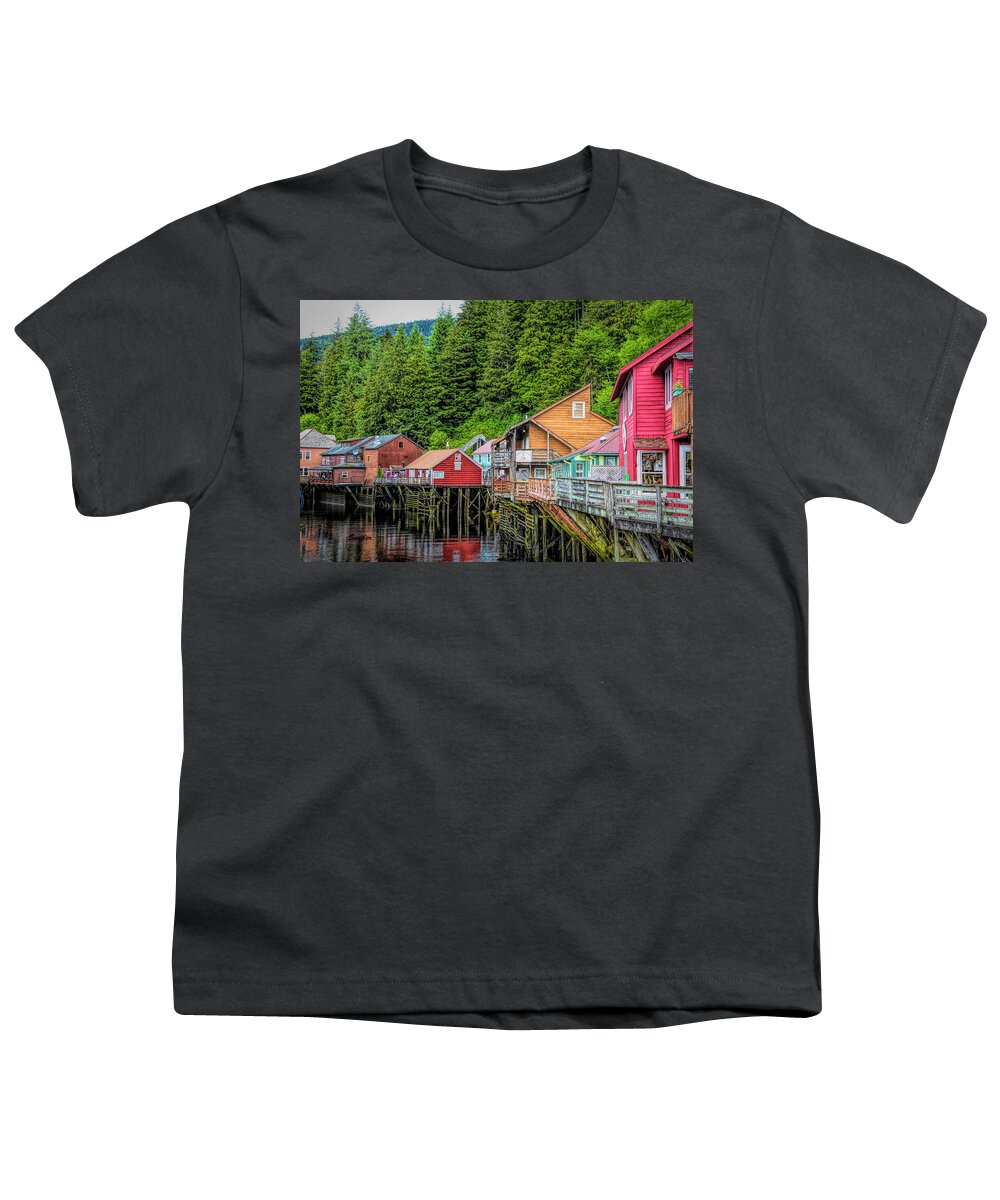 Barbara Snyder Youth T-Shirt featuring the photograph Creek Street Ketchikan Alaska by Barbara Snyder