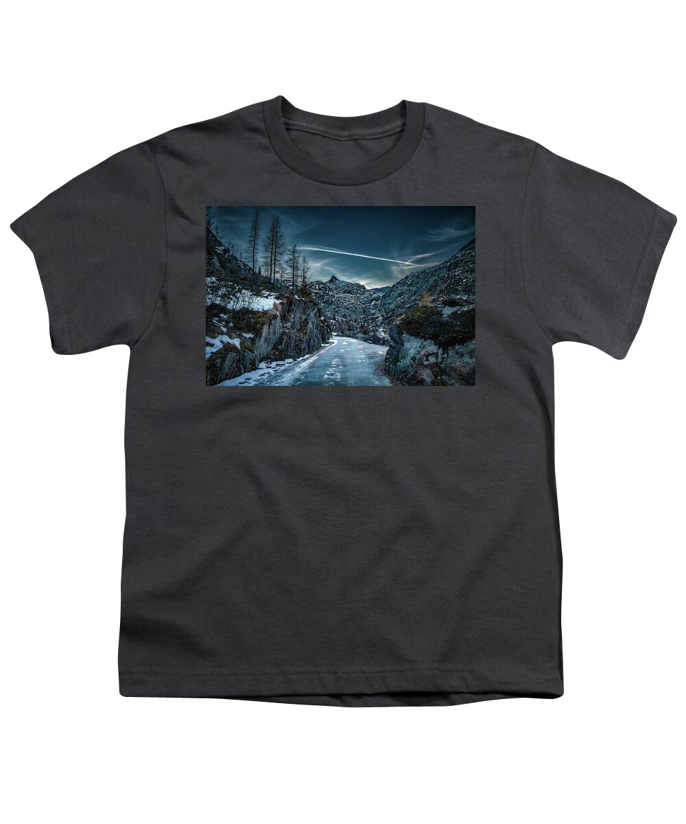 Alpine Forest Youth T-Shirt featuring the photograph Crepuscular Transition by Benoit Bruchez