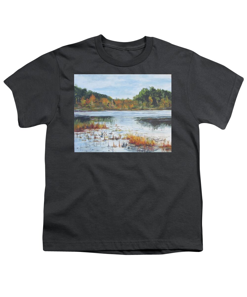Acrylic Youth T-Shirt featuring the painting Cumberland Pond #1 by Paula Pagliughi