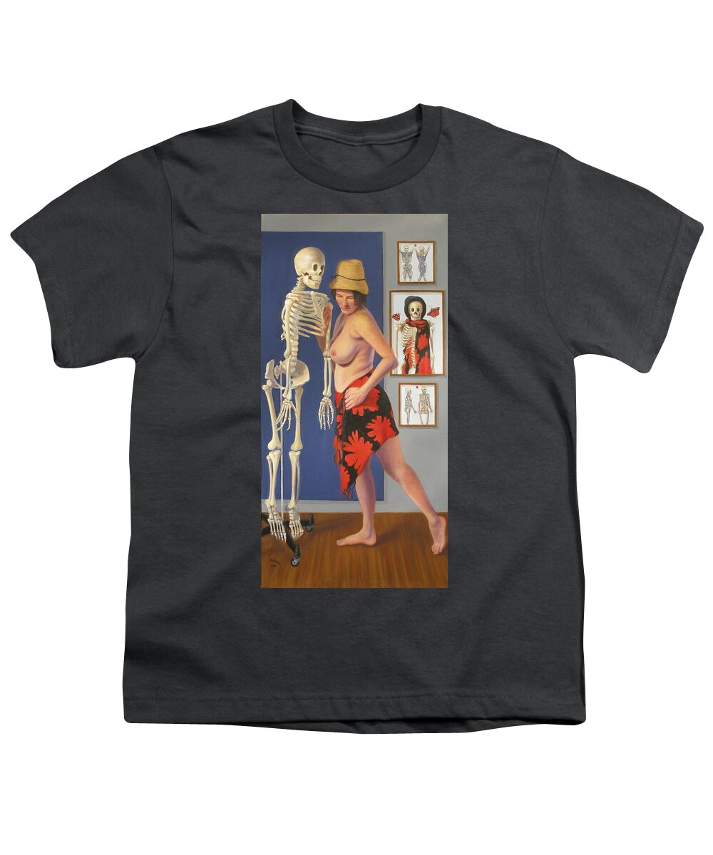 Realism Youth T-Shirt featuring the painting Dances with Death #2 by Donelli DiMaria