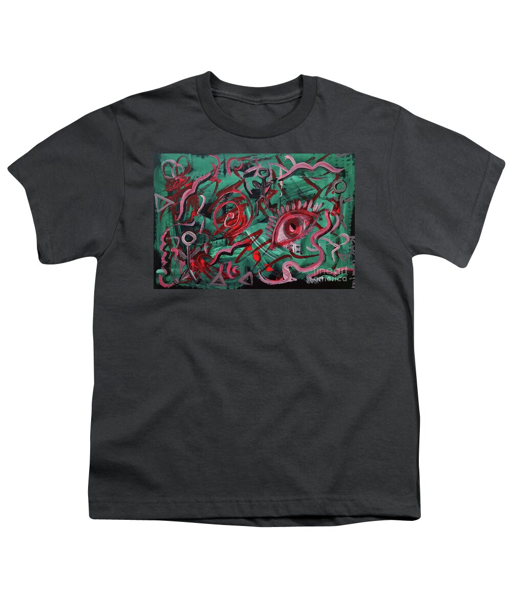 Storm Youth T-Shirt featuring the painting Dancing In The Eye Of The Storm by Mimulux Patricia No