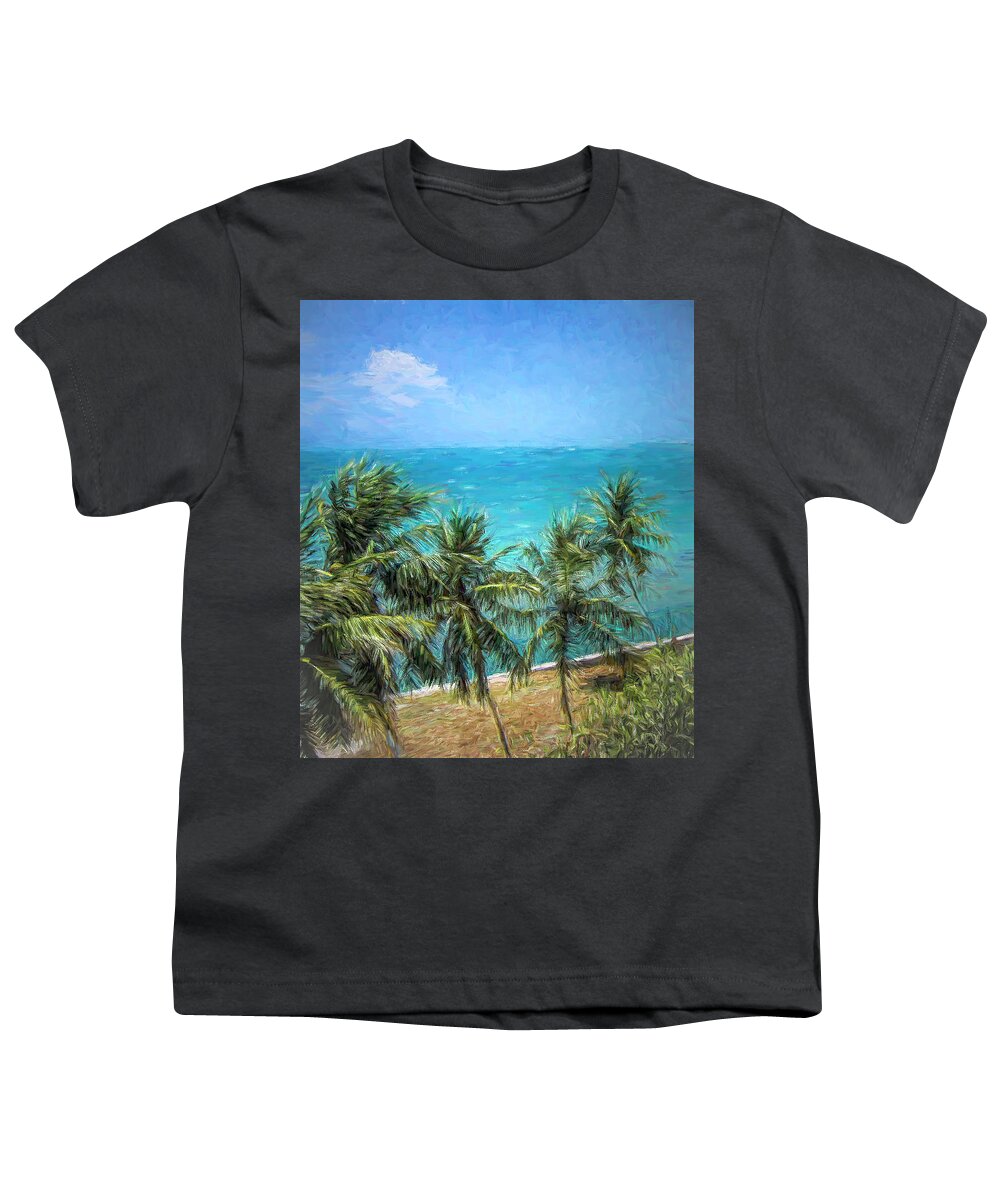 Palms Youth T-Shirt featuring the photograph Dancing Palms by Ginger Stein