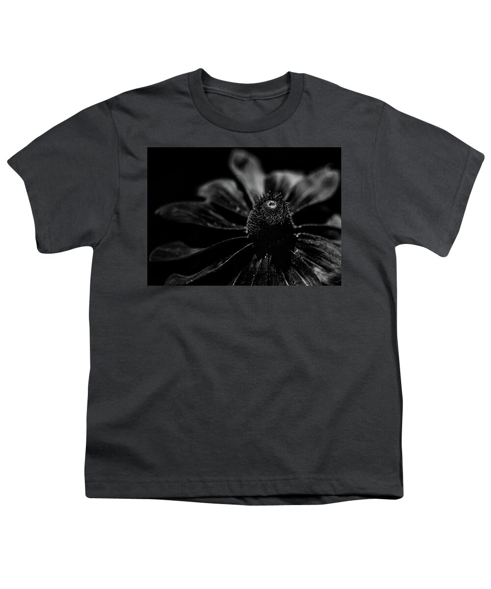 Black Youth T-Shirt featuring the photograph Dark Floral by Amelia Pearn