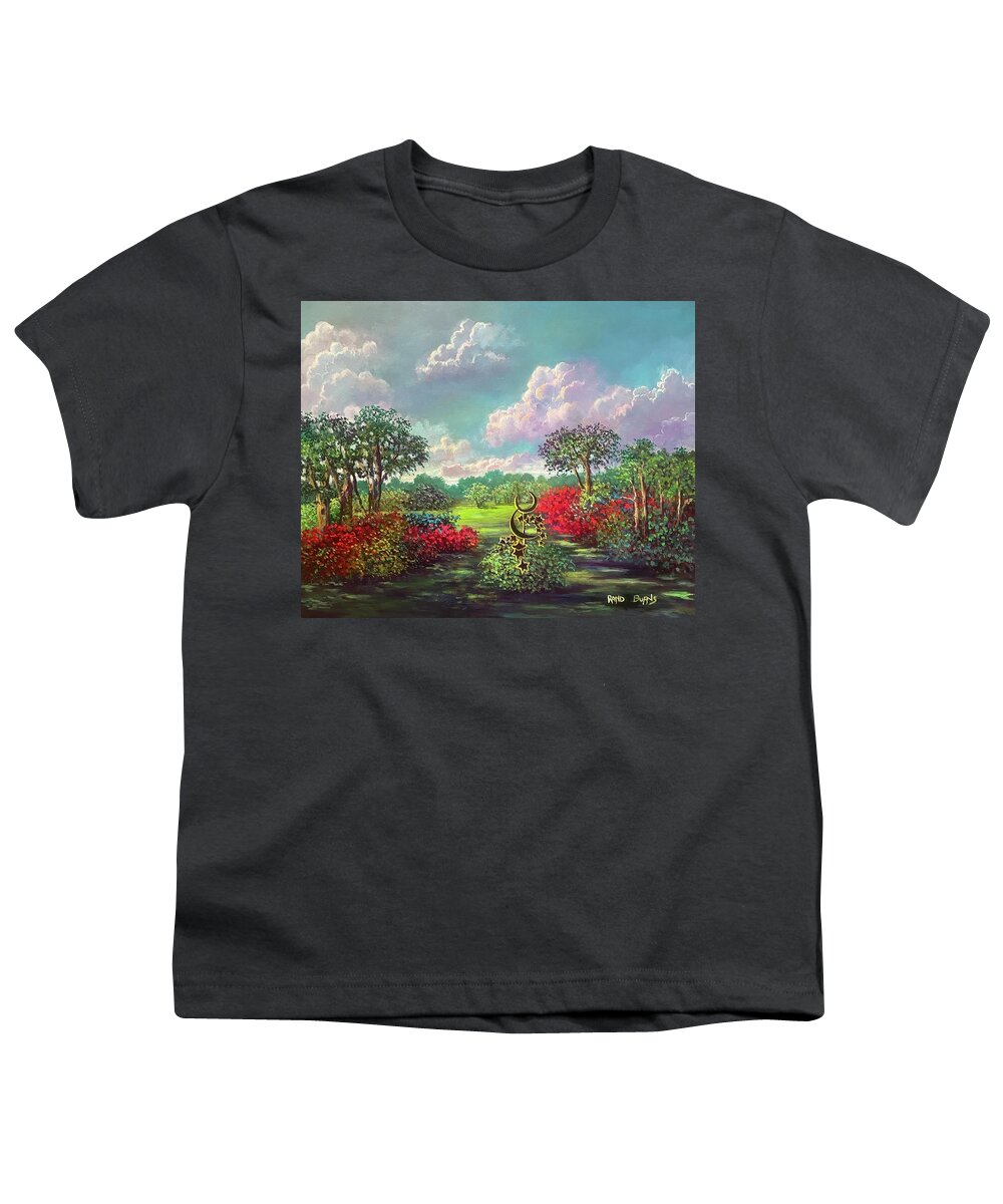 Day Youth T-Shirt featuring the painting Day Remembers Night by Rand Burns