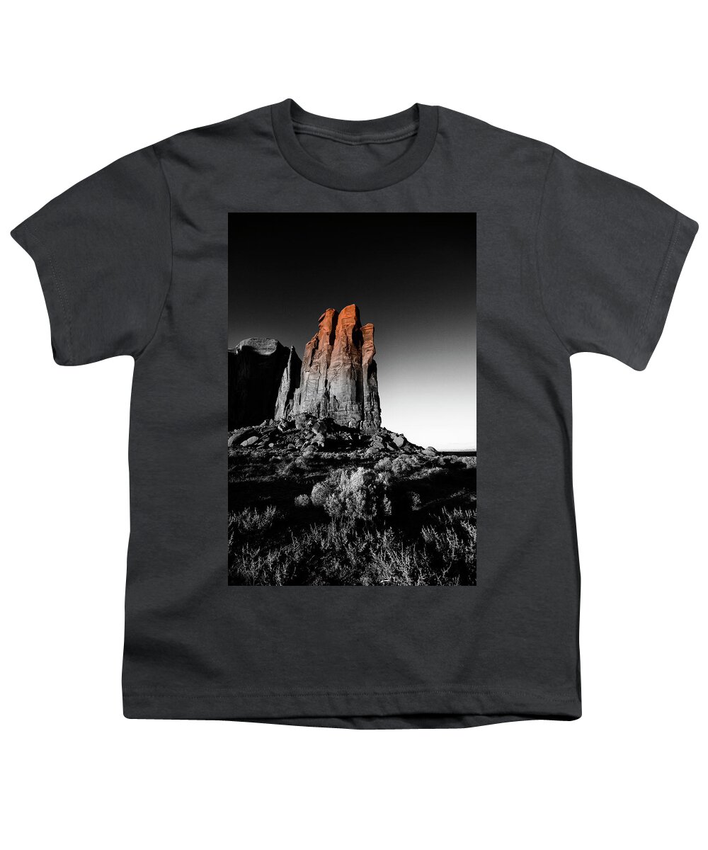 Rocks Youth T-Shirt featuring the photograph Day's Last Light by Alexey Stiop