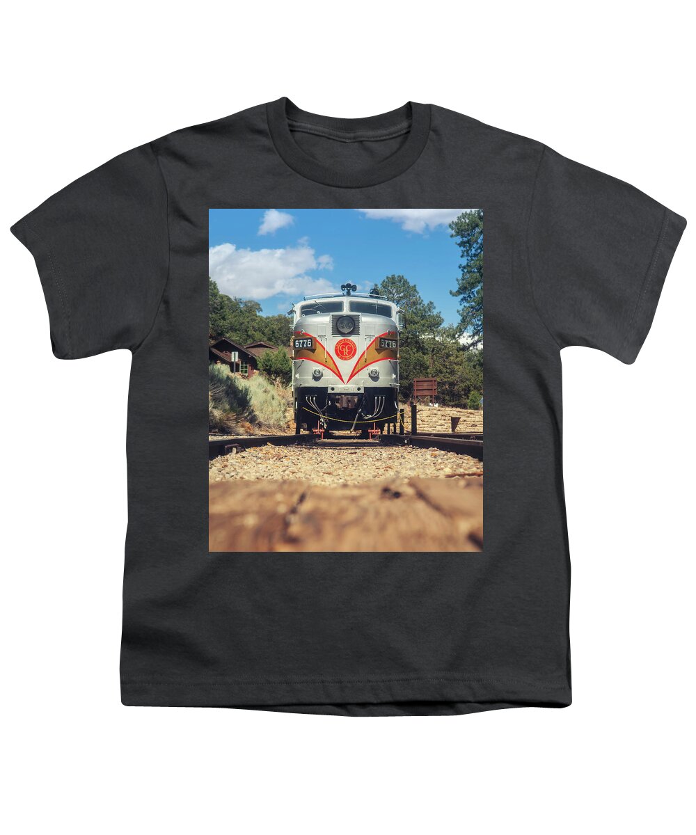 Locomotive Youth T-Shirt featuring the photograph Desert Locomotive by Ray Devlin