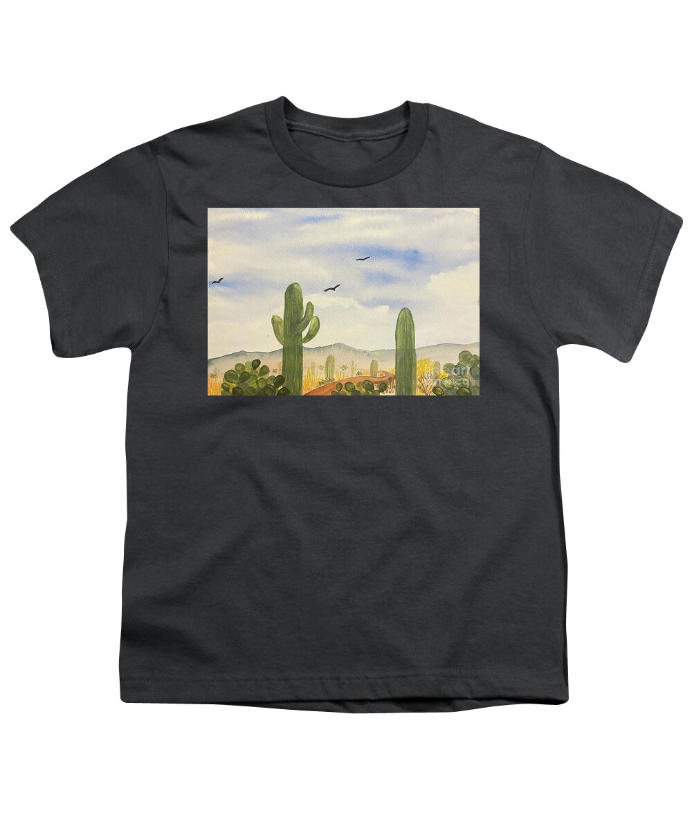 Desert Youth T-Shirt featuring the painting Desert Path by Lisa Neuman