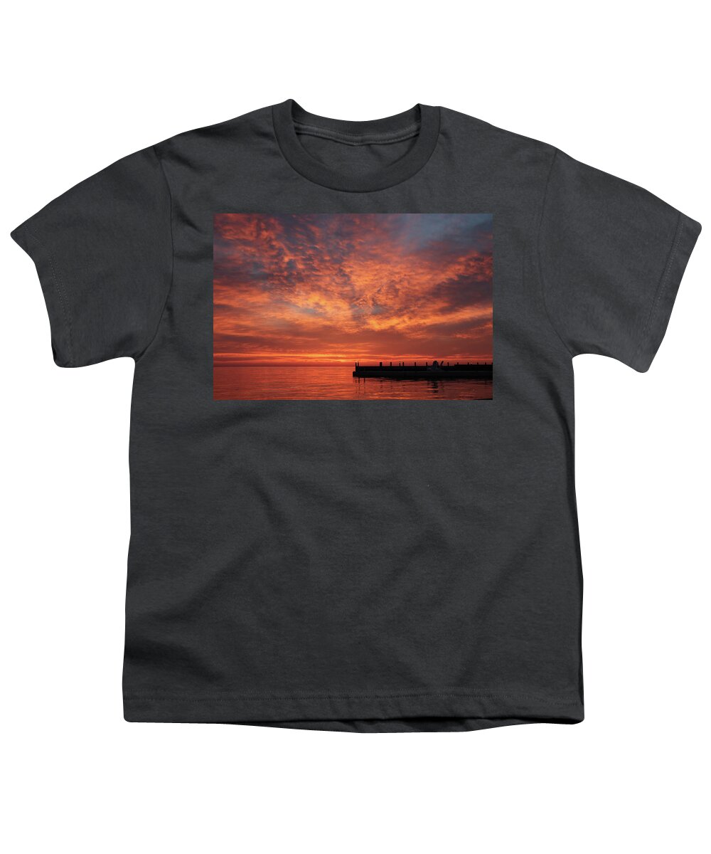 Sunset Youth T-Shirt featuring the photograph Door County Sunset 3 by David T Wilkinson