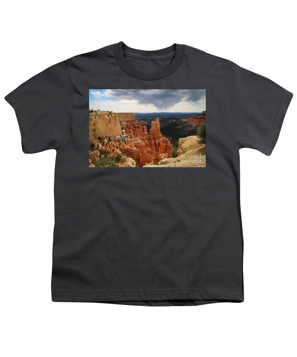 Bryce Canyon Youth T-Shirt featuring the photograph Dueling Weather by Erin Marie Davis