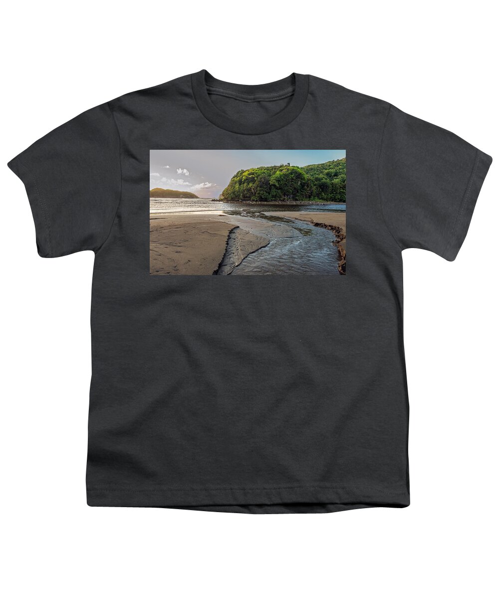 Chiloé Youth T-Shirt featuring the photograph Dusk in an isolated fjord on the Chiloe island - Chile by Henri Leduc