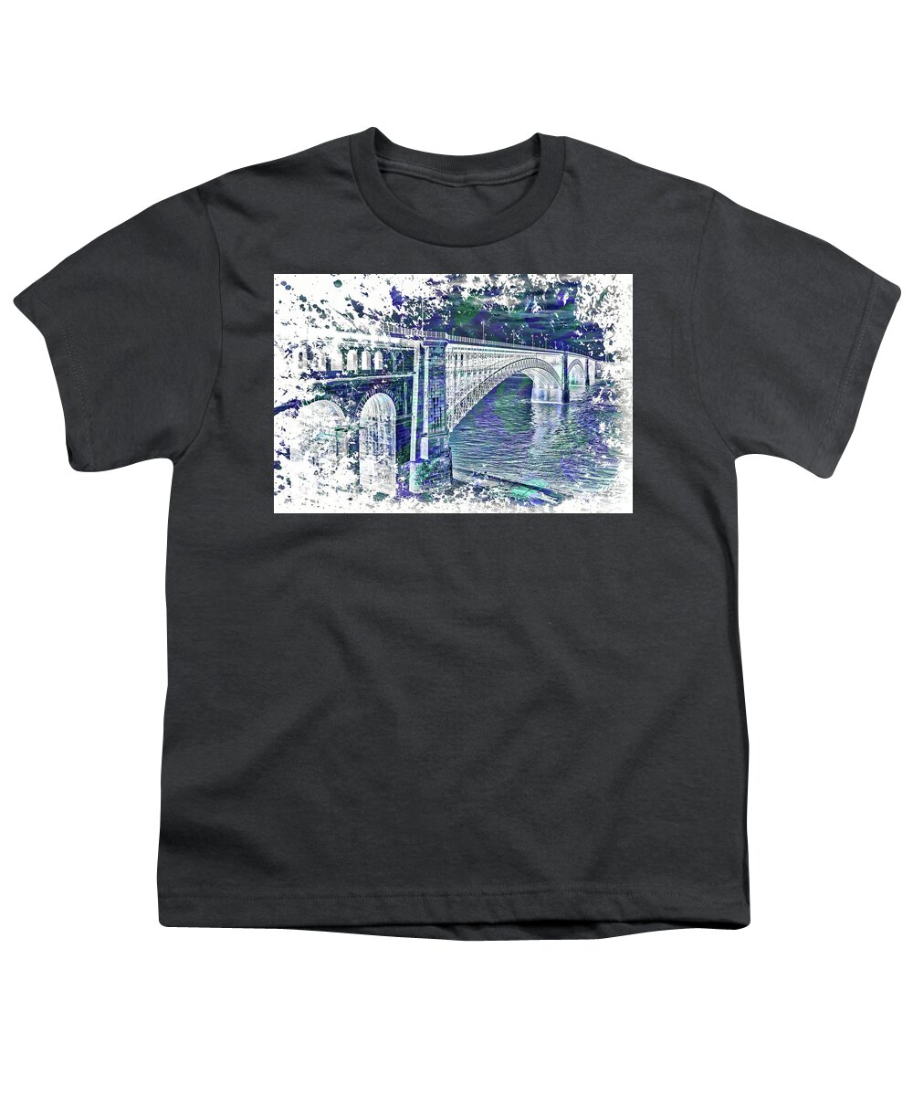 Eads Bridge Youth T-Shirt featuring the digital art Eads Bridge by Randall Allen