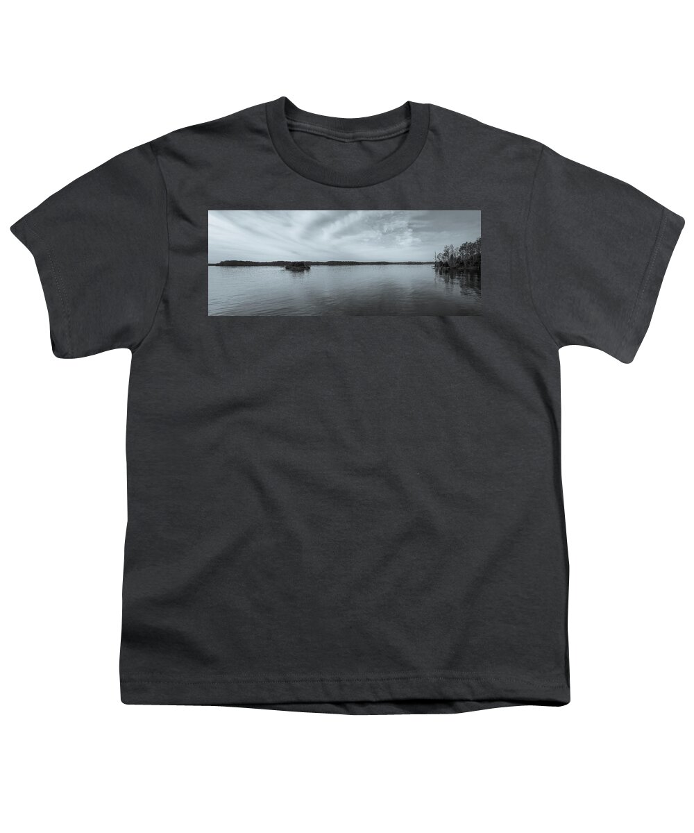 Clouds Youth T-Shirt featuring the photograph Early Morning Black and White by John Kirkland
