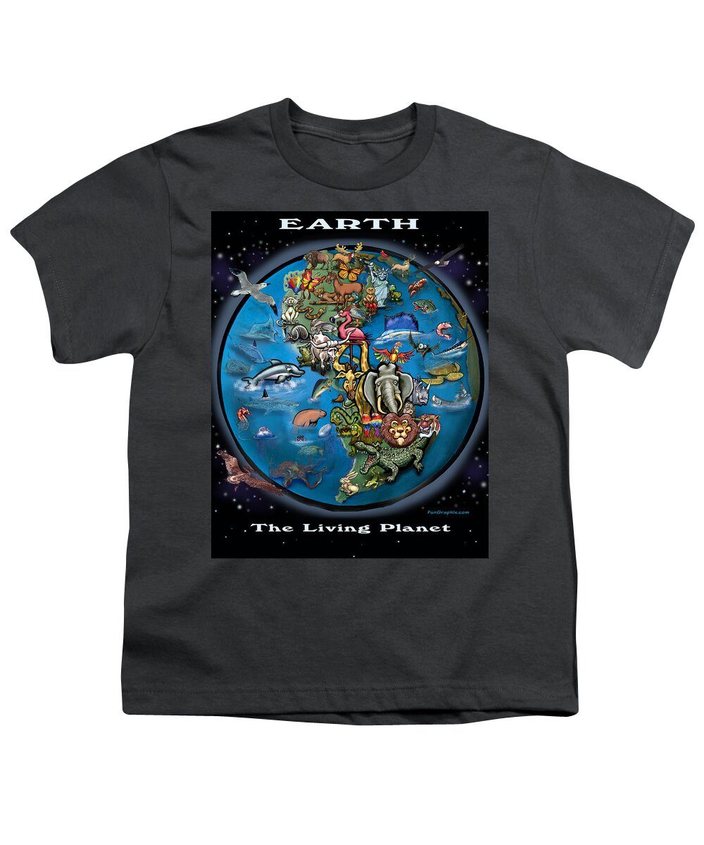 Earth Youth T-Shirt featuring the painting Earth by Kevin Middleton